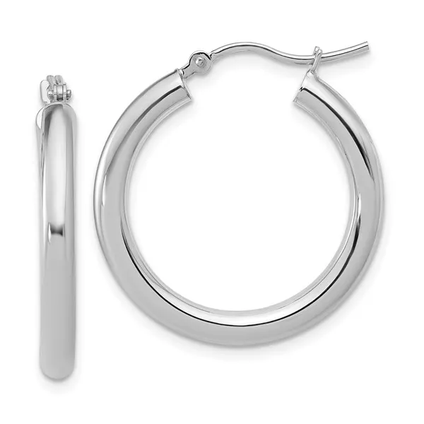 14kt White Gold Hoop Earrings Stambaugh Jewelers Defiance, OH