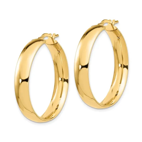14kt Yellow Gold 6mm High Polish Hoop Earrings Image 2 Stambaugh Jewelers Defiance, OH