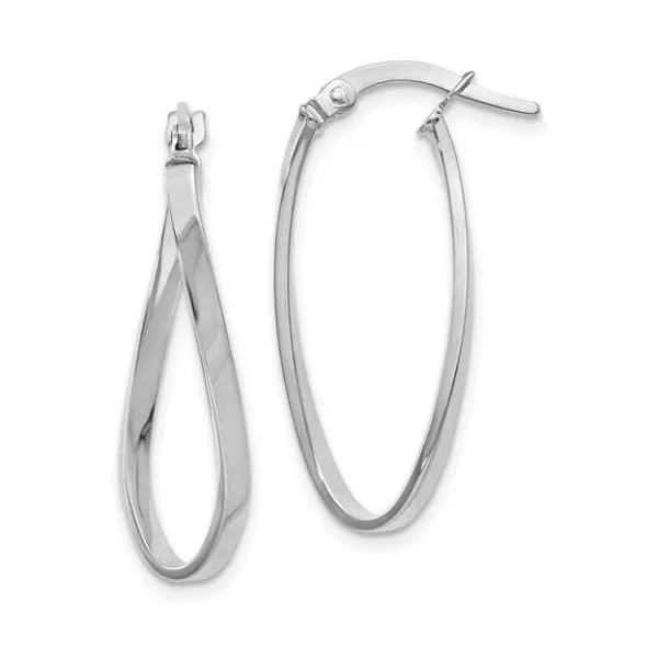 Twisted 14K White Gold Hoop Earrings Stambaugh Jewelers Defiance, OH