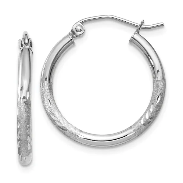 14kt White Gold Hoop Earrings Stambaugh Jewelers Defiance, OH