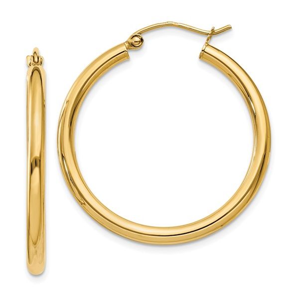 14 Karat Yellow Gold Hoop Earrings Stambaugh Jewelers Defiance, OH