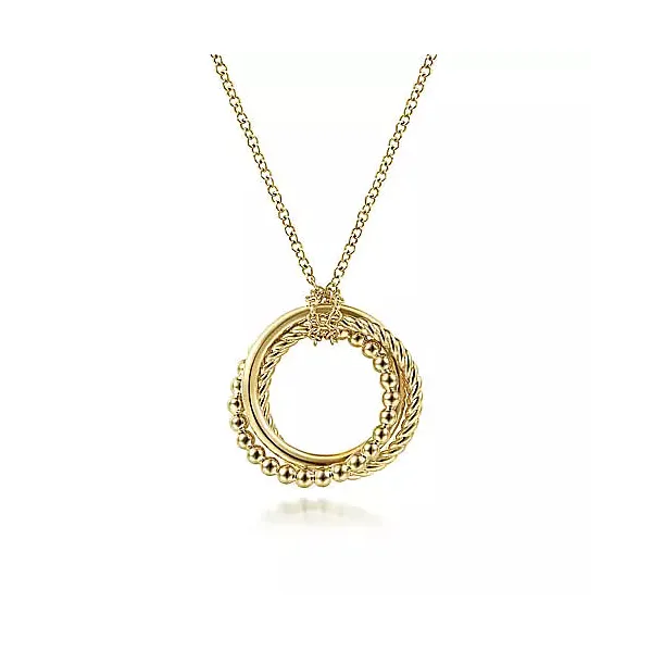 14kt Yellow Gold Bujukan Twisted Rope Circle Pendant Stambaugh Jewelers Defiance, OH