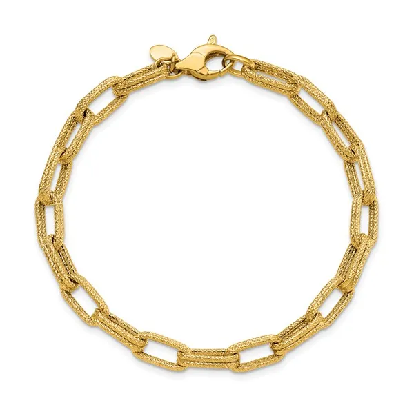 14kt Yellow  Gold Textured Link Bracelet Stambaugh Jewelers Defiance, OH