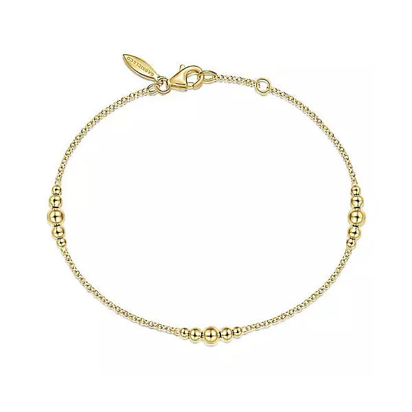 14kt Yellow Gold Graduating Bead Station Bracelet Stambaugh Jewelers Defiance, OH
