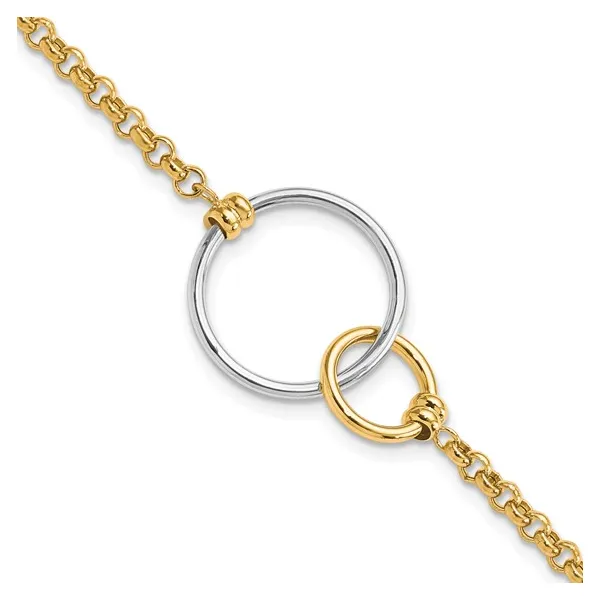 10kt Yellow and White Gold Interlocking Circles Bracelet Stambaugh Jewelers Defiance, OH
