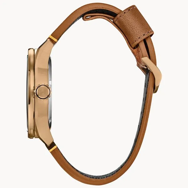 Citizen Eco-Drive Avion Watch with Brown Leather Strap Image 2 Stambaugh Jewelers Defiance, OH