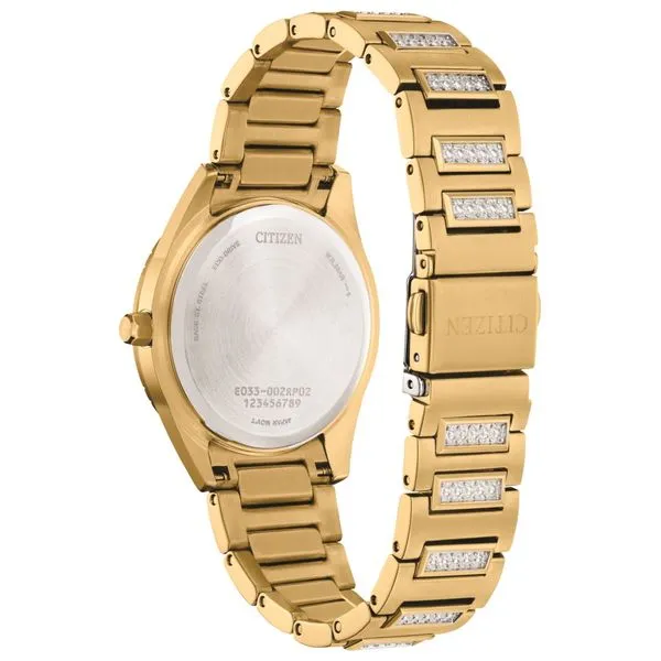 Citizen Eco-Drive Ladies Crystal Watch with MOP Dial Image 3 Stambaugh Jewelers Defiance, OH