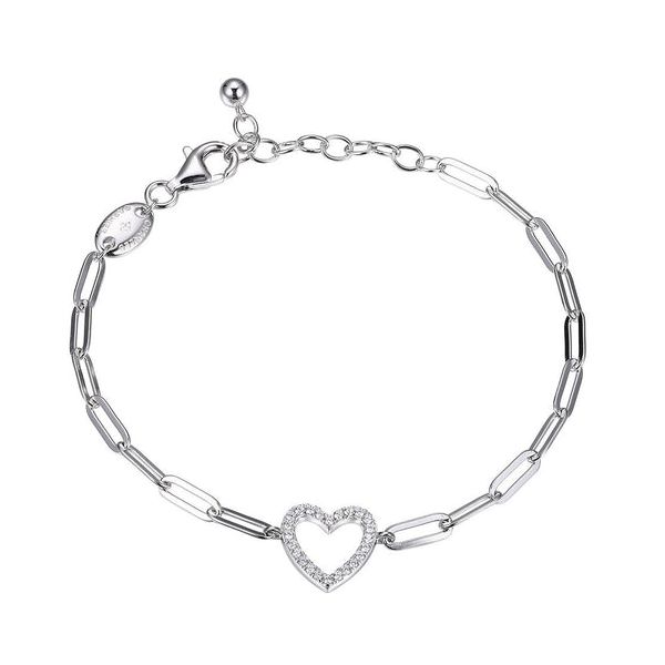 Sterling Silver Paperclip Heart Bracelet Stambaugh Jewelers Defiance, OH