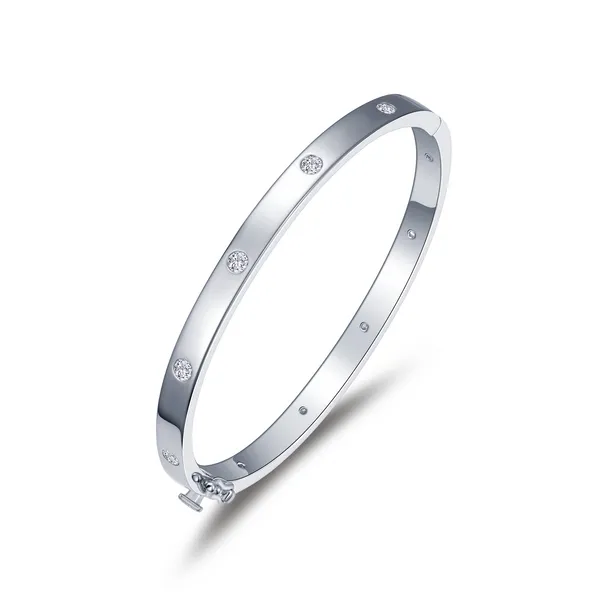 Lafonn High Polish Sterling Silver Bangle Bracelet Stambaugh Jewelers Defiance, OH