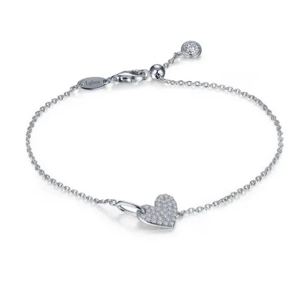 Lafonn Sterling Silver Adjustable Heart Chain Bracelet Stambaugh Jewelers Defiance, OH
