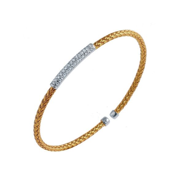 Sterling Silver and 18kt Yellow Gold Plated Cuff Bracelet Stambaugh Jewelers Defiance, OH