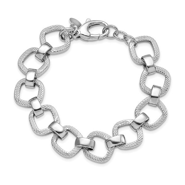 Sterling Silver Textured Big Link Bracelet Stambaugh Jewelers Defiance, OH
