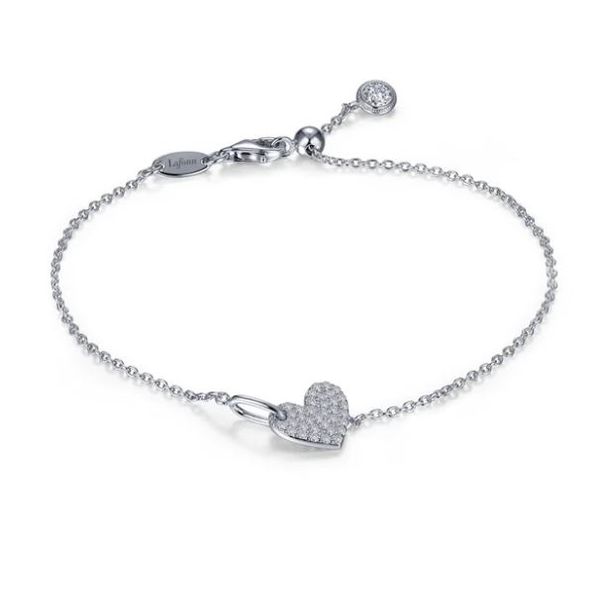 Lafonn Sterling Silver Adjustable Heart Chain Bracelet Stambaugh Jewelers Defiance, OH