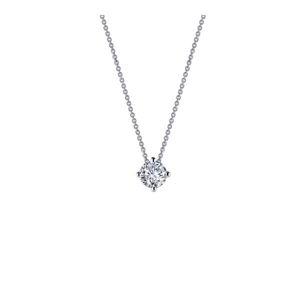 Lafonn Solitaire Necklace in Sterling Silver Stambaugh Jewelers Defiance, OH