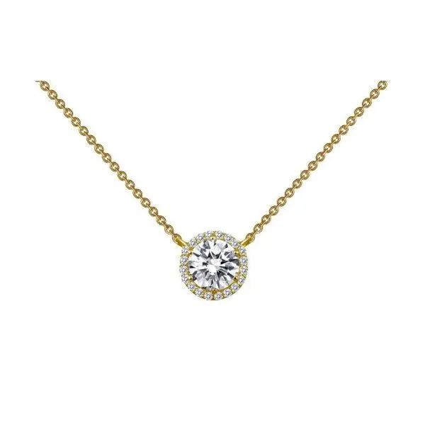 Lafonn Halo Necklace in TR Gold Stambaugh Jewelers Defiance, OH