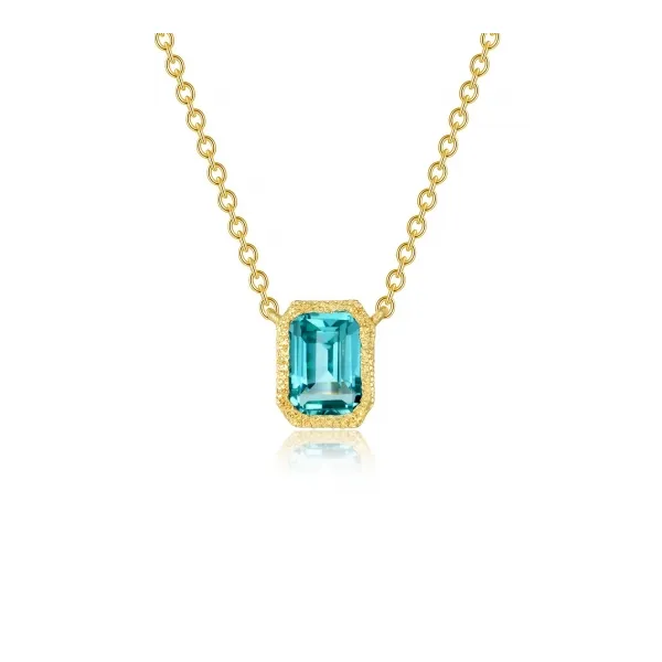 Lafonn Fancy Lab-Grown Sapphire Solitaire Pendant Stambaugh Jewelers Defiance, OH