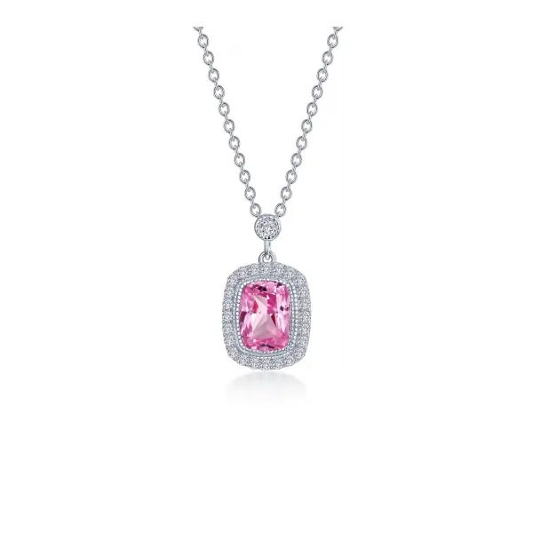 Lafonn Fancy Lab-Grown Sapphire Solitaire Pendant in Sterling Silver Stambaugh Jewelers Defiance, OH