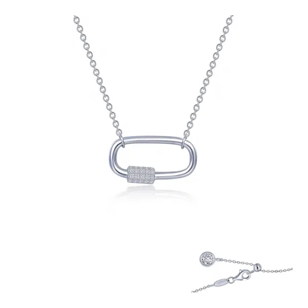 Lafonn Sterling Silver Paperclip Necklace Stambaugh Jewelers Defiance, OH