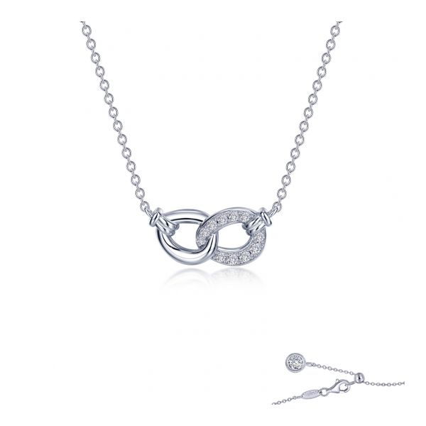 Lafonn Interlocking Circles Necklace in Sterling Silver Stambaugh Jewelers Defiance, OH