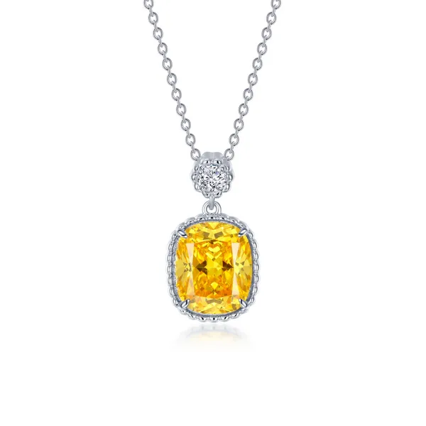Lafonn Canary Halo Necklace in Sterling Silver Stambaugh Jewelers Defiance, OH