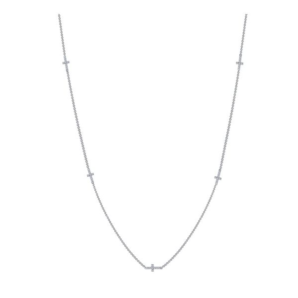 Lafonn Sterling Silver Sideways Cross Necklace Stambaugh Jewelers Defiance, OH