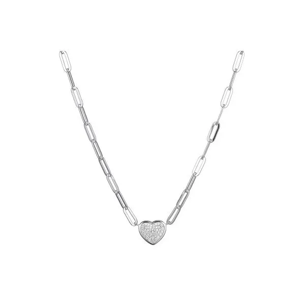 Charles Garnier Sterling Silver Paperclip Heart Necklace Stambaugh Jewelers Defiance, OH