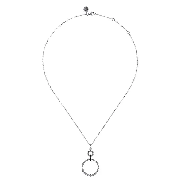 Sterling Silver Black Spinel Bujukan Link Drop Necklace Image 3 Stambaugh Jewelers Defiance, OH