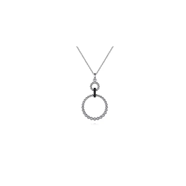 Sterling Silver Black Spinel Bujukan Link Drop Necklace Stambaugh Jewelers Defiance, OH