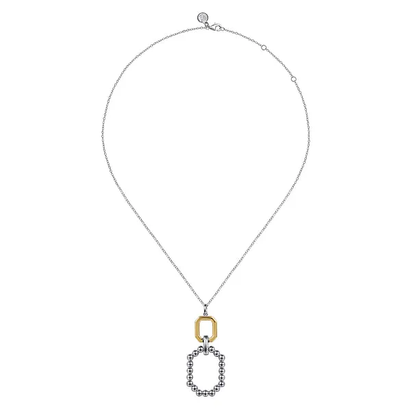 Sterling Silver and 14 Karat Yellow Gold Octagon Bujukan Drop Pendant Image 3 Stambaugh Jewelers Defiance, OH
