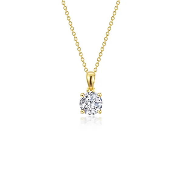 Lafonn 4-Prong Solitaire Necklace in TR Gold Stambaugh Jewelers Defiance, OH