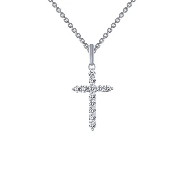 Lafonn Sterling Silver Cross Pendant Necklace Stambaugh Jewelers Defiance, OH