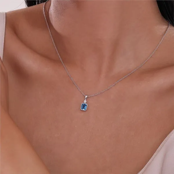 Lafonn Sterling Silver December Birthstone Necklace Image 2 Stambaugh Jewelers Defiance, OH