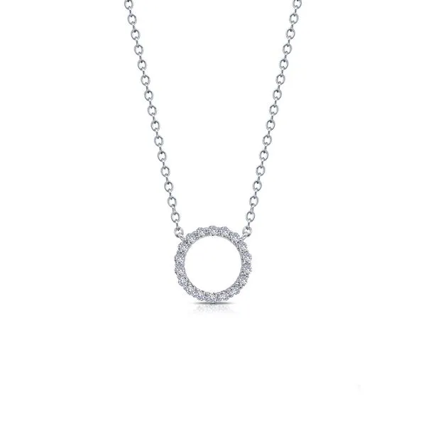 Lafonn Open Circle Necklace in Sterling Sivler Stambaugh Jewelers Defiance, OH