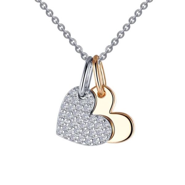 Lafonn Heart Shadow Charm Necklace Stambaugh Jewelers Defiance, OH