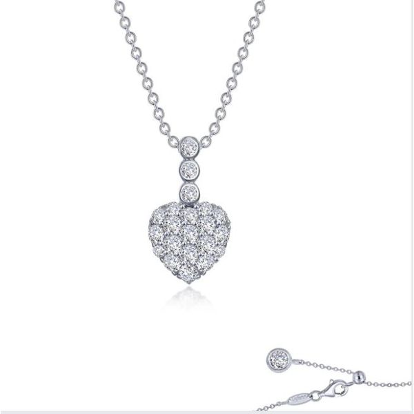 Lafonn Sterling Silver Puffy Heart Necklace Stambaugh Jewelers Defiance, OH
