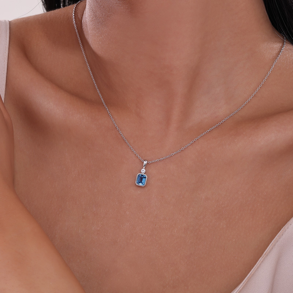 Lafonn Sterling Silver December Birthstone Necklace Image 2 Stambaugh Jewelers Defiance, OH