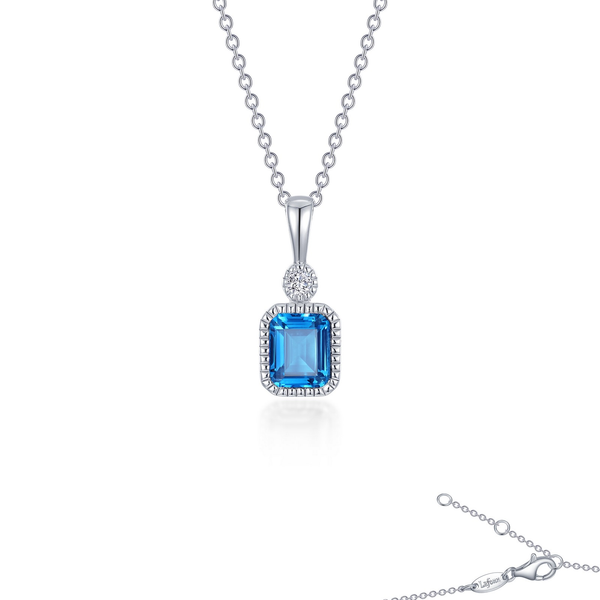 Lafonn Sterling Silver December Birthstone Necklace Stambaugh Jewelers Defiance, OH