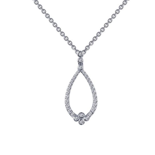 Lafonn Open Teardrop Necklace in Sterling Silver Stambaugh Jewelers Defiance, OH