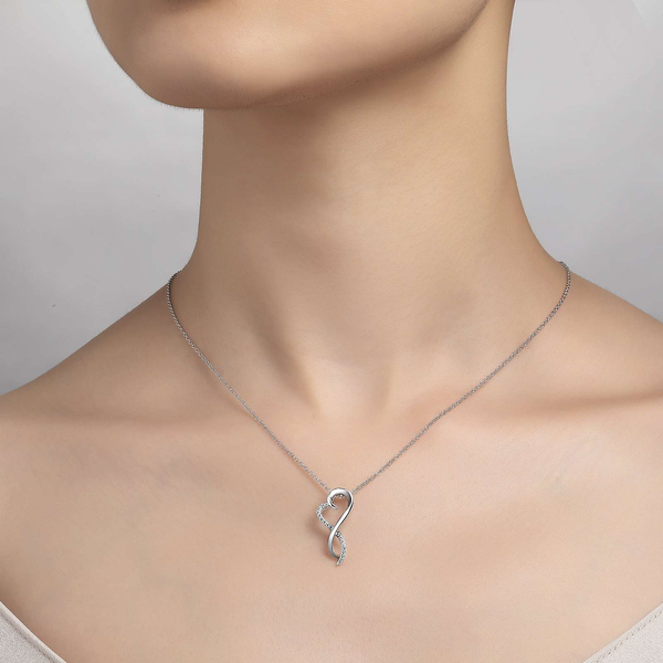 Lafonn Infinity Heart Pendant in Sterling Silver Image 2 Stambaugh Jewelers Defiance, OH