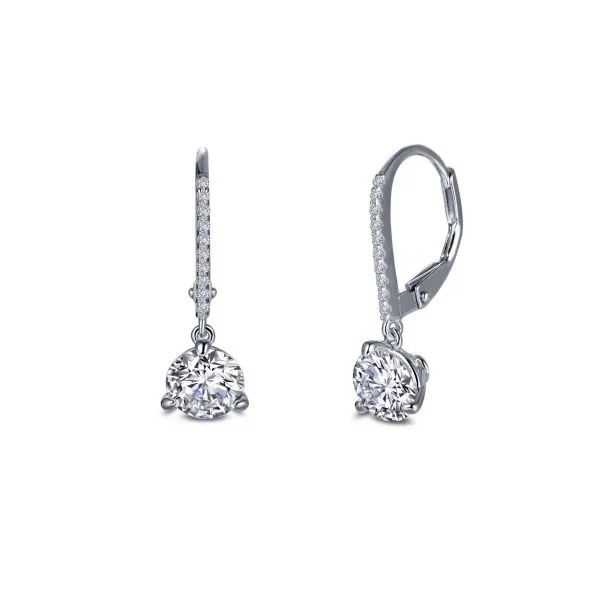 Lafonn Leverback Drop Earrings in Sterling Silver Stambaugh Jewelers Defiance, OH