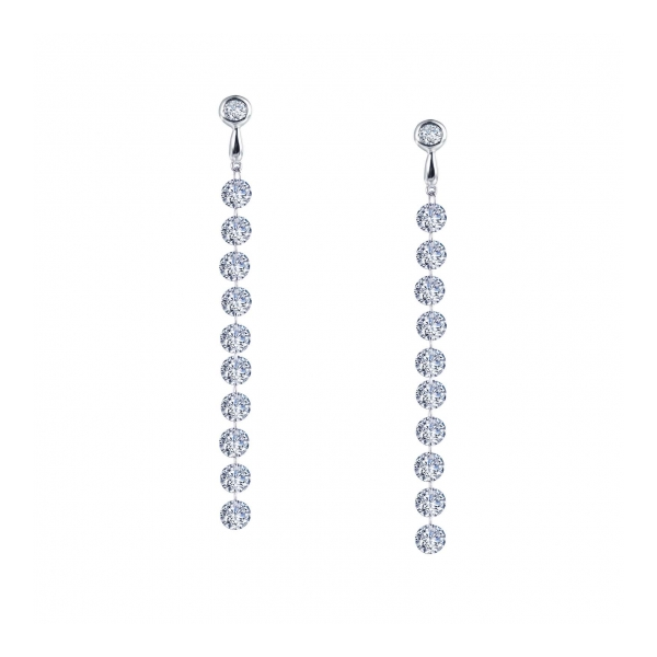 Lafonn Frameless Fancy Dangle Earrings in Sterling Silver Stambaugh Jewelers Defiance, OH