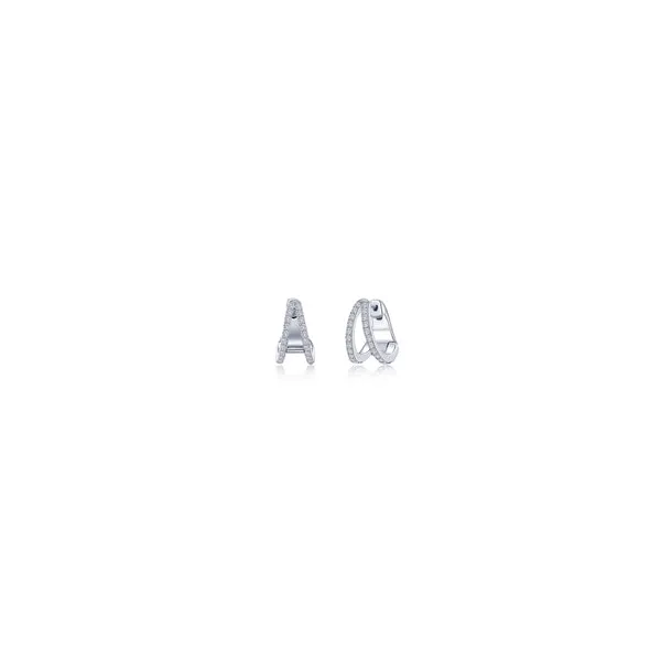 Lafonn Split Huggie Earrings in Sterling Silver Stambaugh Jewelers Defiance, OH
