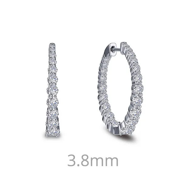 Lafonn Sterling Silver Hoop Earrings Stambaugh Jewelers Defiance, OH
