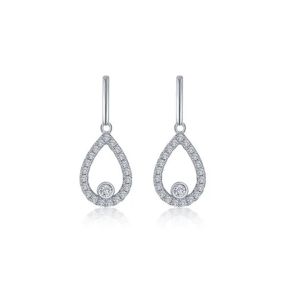 Lafonn Sterling Silver Pear-Shaped Drop Earrings Stambaugh Jewelers Defiance, OH