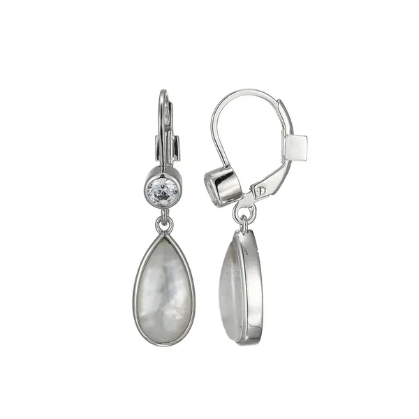 ELLE Sterling Silver Crystal and MOP Earrings Stambaugh Jewelers Defiance, OH
