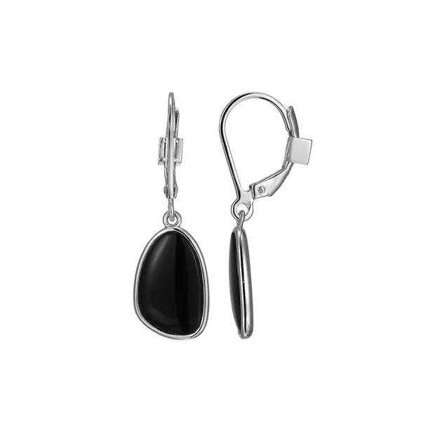 ELLE Sterling Silver Pebble Black Agate Bracelet Drop Earrings Stambaugh Jewelers Defiance, OH