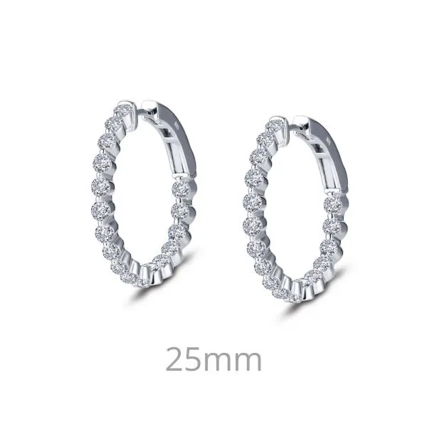 Lafonn Sterling Silver 25mm Hoop Earrings Stambaugh Jewelers Defiance, OH