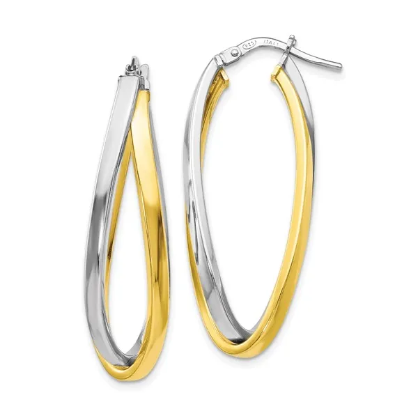 Sterling Silver Two-Tone Hoop Earrings Stambaugh Jewelers Defiance, OH
