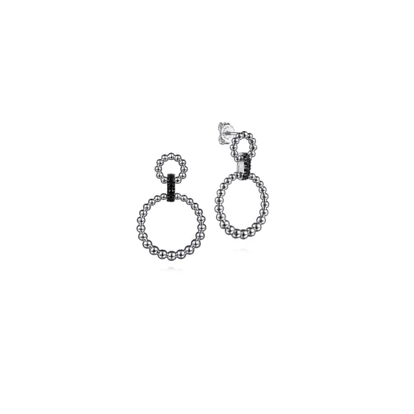 Sterling Silver Black Spinel Bujukan Link Drop Earrings Stambaugh Jewelers Defiance, OH