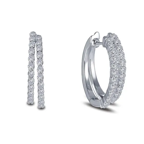 Lafonn Sterling Silver Double Hoop Earrings Stambaugh Jewelers Defiance, OH